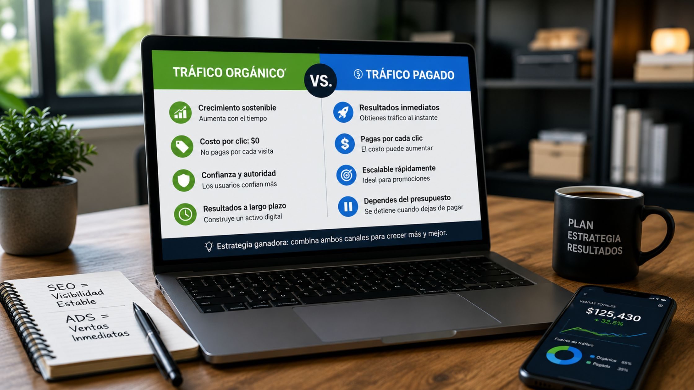Tráfico Orgánico vs Tráfico Pagado en E-commerce Guía Estratégica 2026